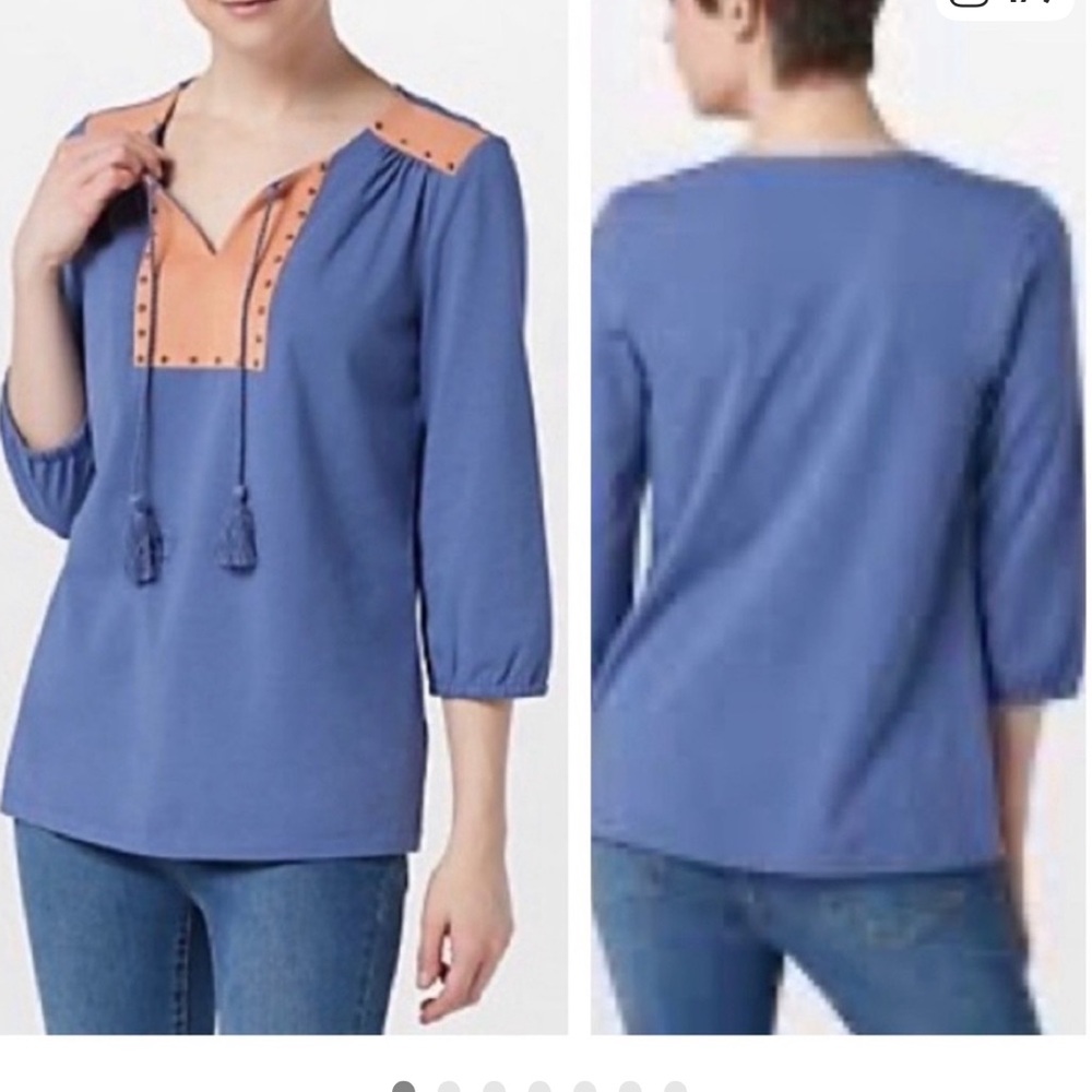 Haute Hippie Tribe Tunic Blue and Melon NWOT Sz XL